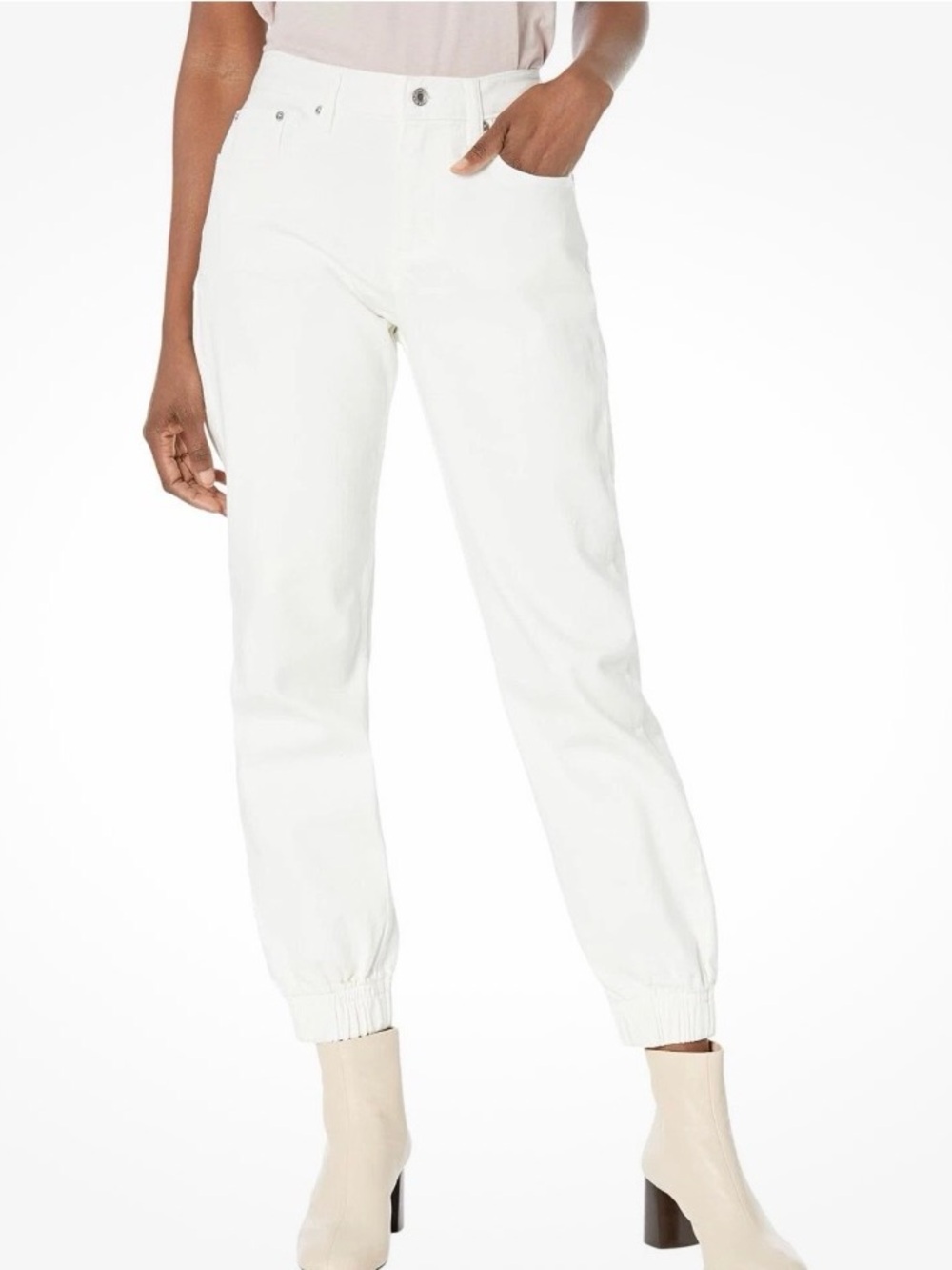 Michael Kor Cream Relaxed Jogger Jeans for women size 16